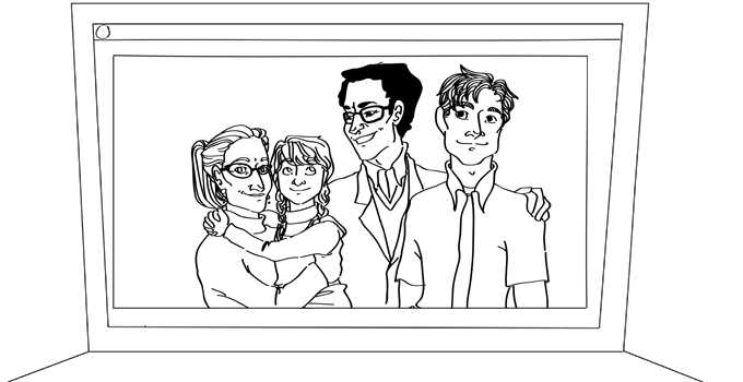 Picture of his cousins Nastya, Max and their parents