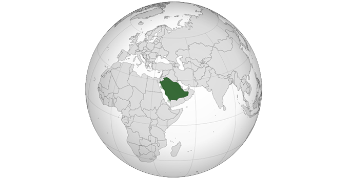 globe with Saudi Arabia highlighted