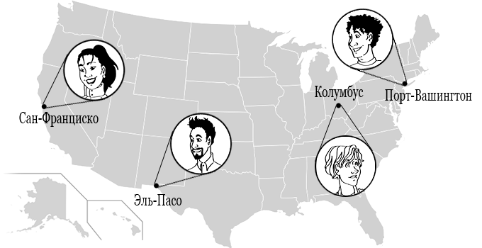 USA Map with hometowns of students marked