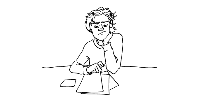 Caitlin thinking
